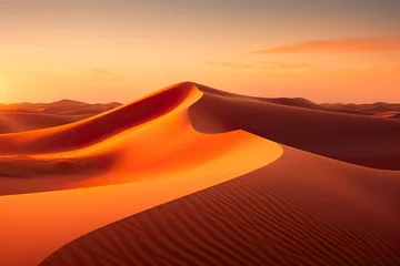 Foto auf Alu-Dibond Captivating desert landscape during golden hour © Francesco