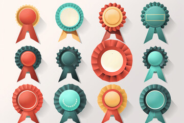 A Vibrant Collection of Artistic Badge Illustrations