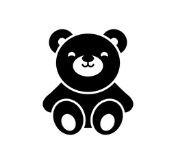 Teddy bear icon. Simple vector bear toy illustration.