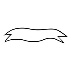 Curve Tape Ribbon outline doodle illustration
