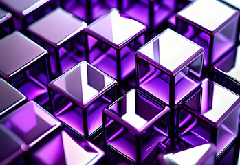 Abstract stacked cubes, geometric drawings, 3D, background. Generative AI