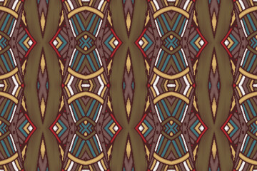Ethnic abstract Pattern Seamless ikat pattern in tribal, folk embroidery, and Asia style. Aztec geometric art ornament print. Design for carpet, wallpaper, clothing, wrapping, fabric, cover.