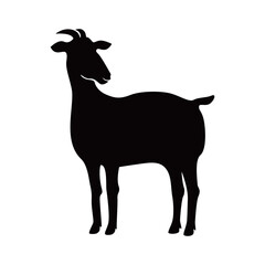 goat silhouette design. farm animal sign and symbol.