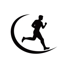 runner silhouette design. athletic sport sign and symbol.