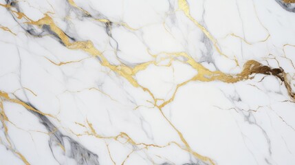 Obraz premium White marble stone texture with gold and gray veins 