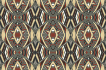 Ethnic abstract Pattern Seamless ikat pattern in tribal, folk embroidery, and Asia style. Aztec geometric art ornament print. Design for carpet, wallpaper, clothing, wrapping, fabric, cover.