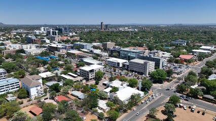 Main Mall aerial view in Gaborone, Botswana, Africa