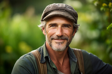 Obraz premium Farmer producing healthy food at private countryside plantation Generative AI illustration