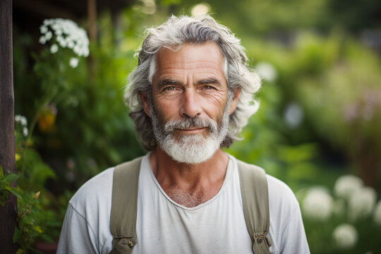 Farmer producing healthy food at private countryside plantation Generative AI illustration