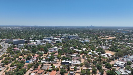 Main mall aerial view in the Central of Gaborone, Botswana, Africa