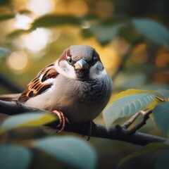 Fototapeta premium sparrow in woods