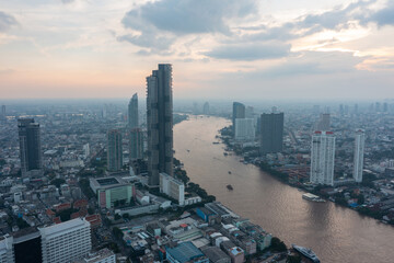 Bangkok's downtown financial district and city skyline