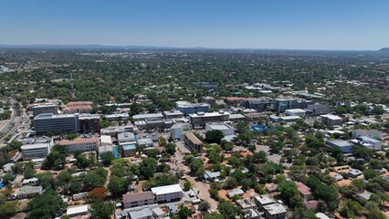 Main Mall aerial view in Gaborone, Botswana, Africa