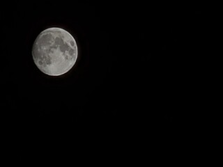 Full moon in the night sky