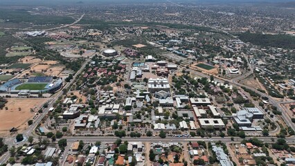 Obraz premium University of Botswana UB Campus aerial view in Gaborone, Botswana, Africa