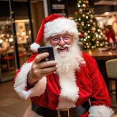 Father Christmas taking a selfie