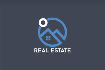 Building, home, real estate, logo template with unique concept	