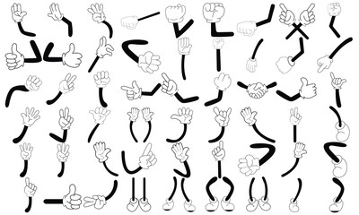 Set of cartoon arm vector. 