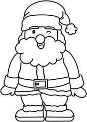 cartoon Santa outline