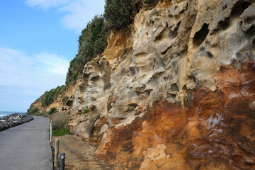 Orange rocks in new zealand,