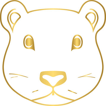 Prairie dog golden icon, gold animal character
