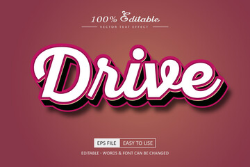 Drive 3d editable text effect cool template
