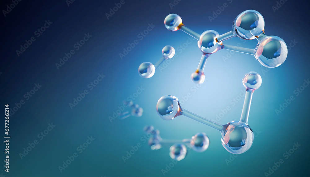 Aufkleber science background with molecula and atom model. abstract molecular structure.