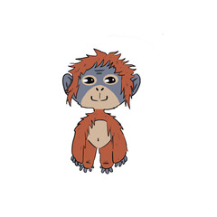 Orangután tierno sonriendo 