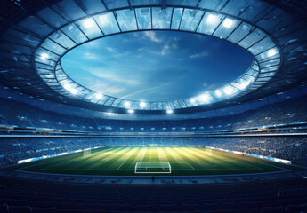 Grass inside the football stadium. - Powered by Adobe