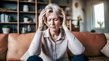 Person in Burnout Migraine Headache Deep Sadness Mental Pain Wallpaper Magazine Poster Background Digital Art