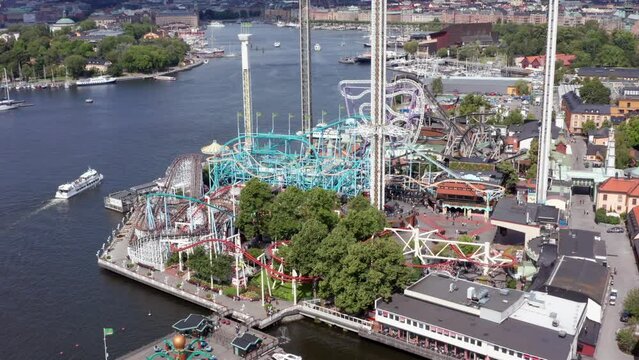 Gröna Lund Amusement theme park Stockholm Sweden rides and roller coasters