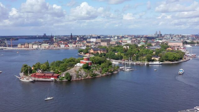 Stockholm City Island Kastellholmen inlet in Sweden's capital Skeppsholmen