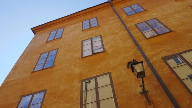 Stockholm Old Town Gamla Stan old building yellow orange facade exterior