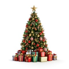 Obraz na płótnie Canvas Decorative Christmas Tree isolated on white background