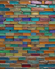 Picture of A Multicolored Brick And Tile Wall, Background