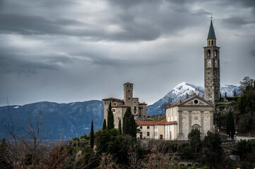 Cathedral of Gemona del Friuli and Castle of Artegna. Ancient medieval buildings that have survived...