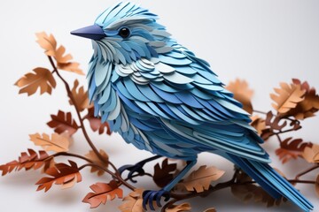 A blue bird sitting on top of a tree branch