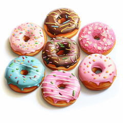 donuts isolated on white