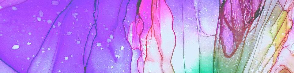 Multicolor Alcohol Ink Background. Watercolor Blotch. Pink Alcoh