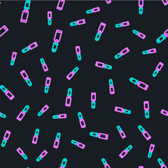 Line Rasp metal file icon isolated seamless pattern on black background. Rasp for working with wood and metal. Tool for workbench, workshop. Vector Illustration