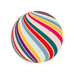 Abstract striped sphere. Suitable for logotype or emblem. - 677276881