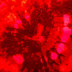 Hippies 1970s. Orange Tie Dye Elements. Ochre