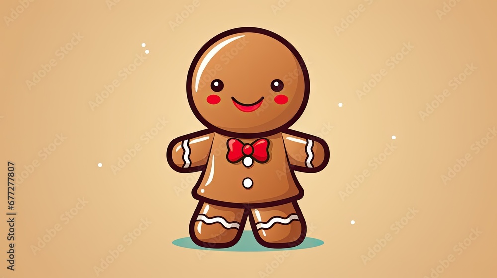Poster a ginger with a red bow tie standing in front of a brown background with snowflakes and snowflakes o