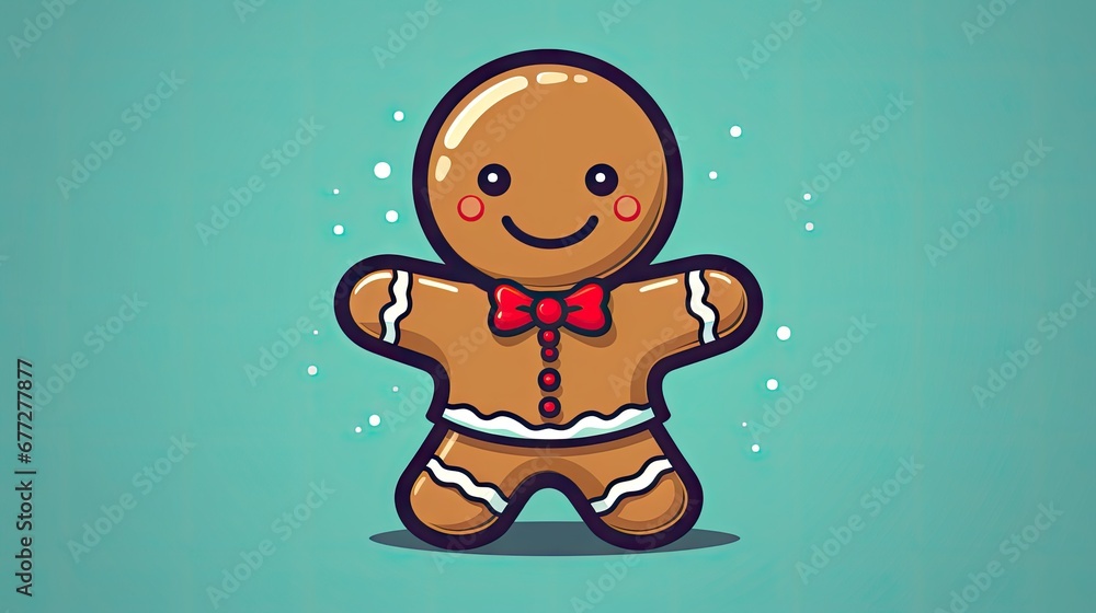 Poster a ginger with a red bow tie is standing in front of a blue background with bubbles and bubbles aroun