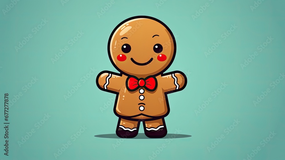 Poster a ginger with a red bow tie standing in front of a blue background with a green background and a blu