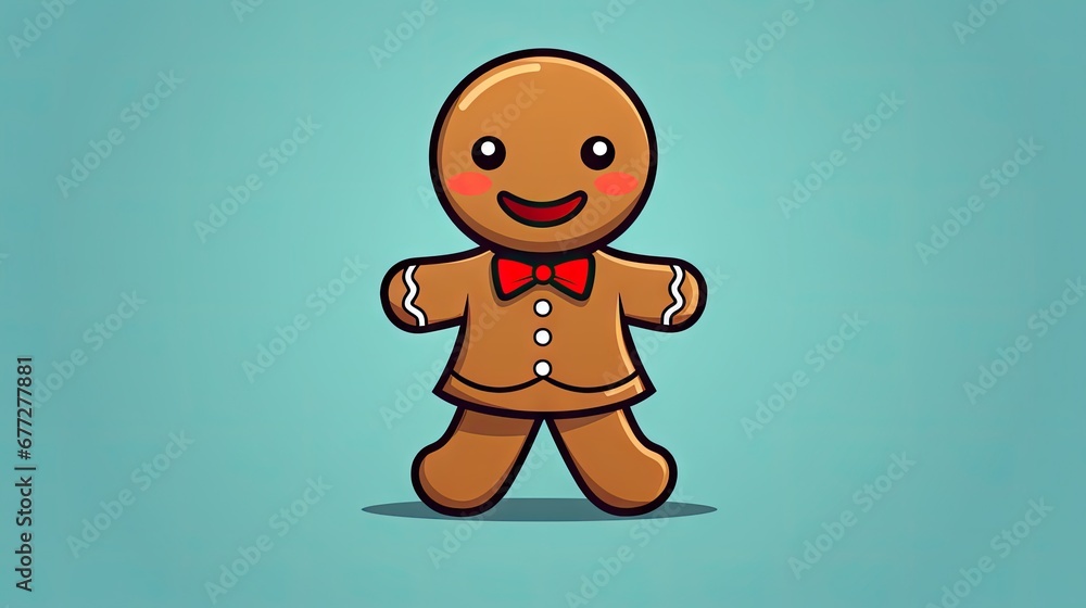 Aufkleber a ginger with a bow tie standing in front of a blue background with a red bow tie on it's chest and 