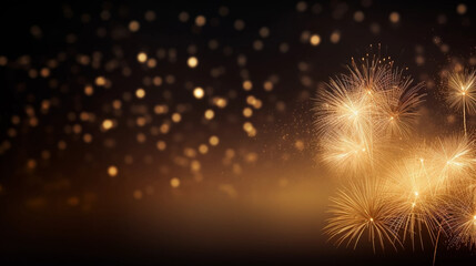 Fototapeta premium copy space, stockphoto, Firework Celebration Party New Year Background. Design for New year card, invitation card. Copy space available. Beautiful design for New year.