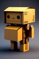 robot made of cardboard