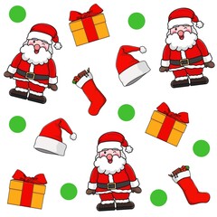 Santa Claus and Christmas pattern 