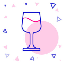 Line Wine glass icon isolated on white background. Wineglass sign. Colorful outline concept. Vector